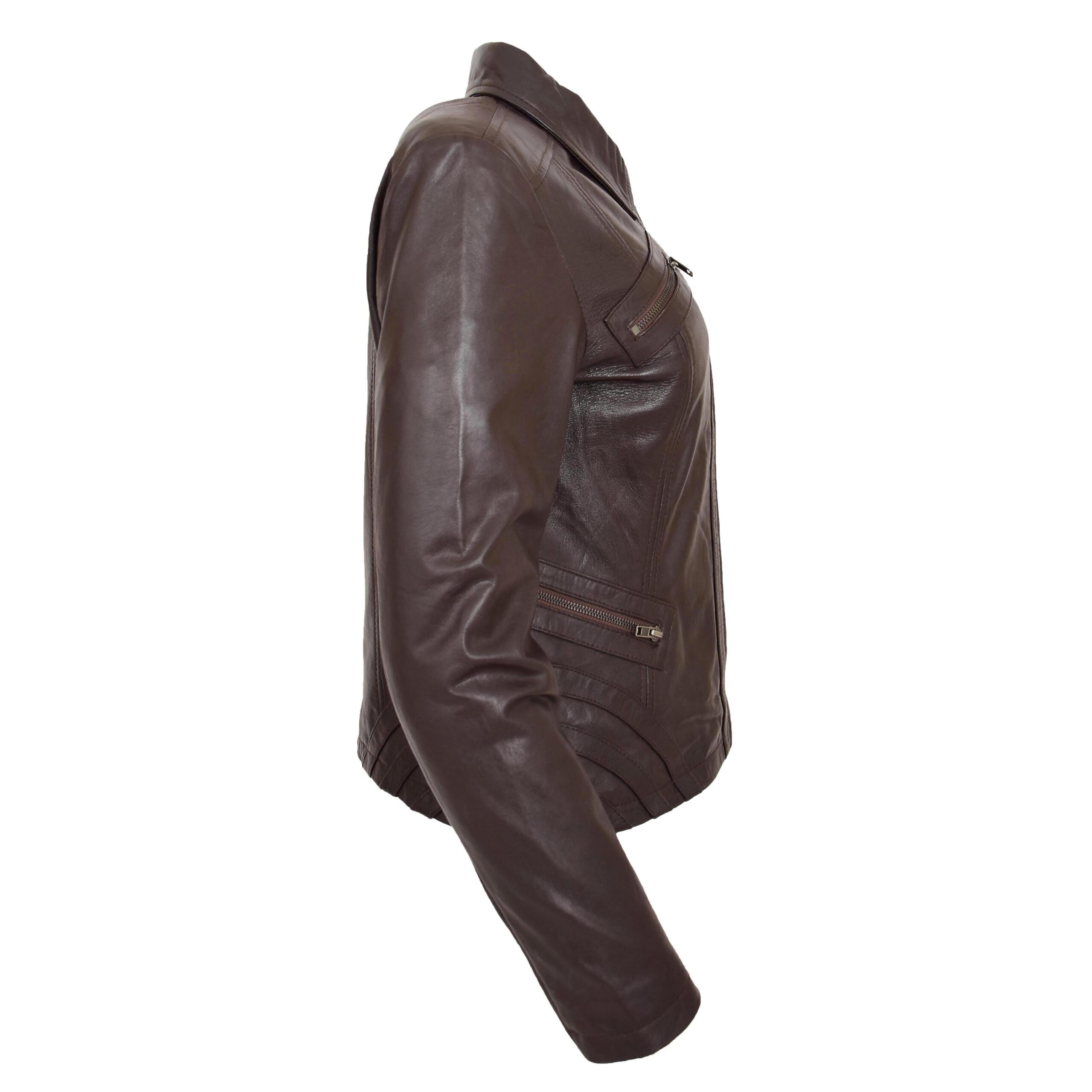 BUNERI Biker Cuir Nova Marron Classique Zip Box – Image 6