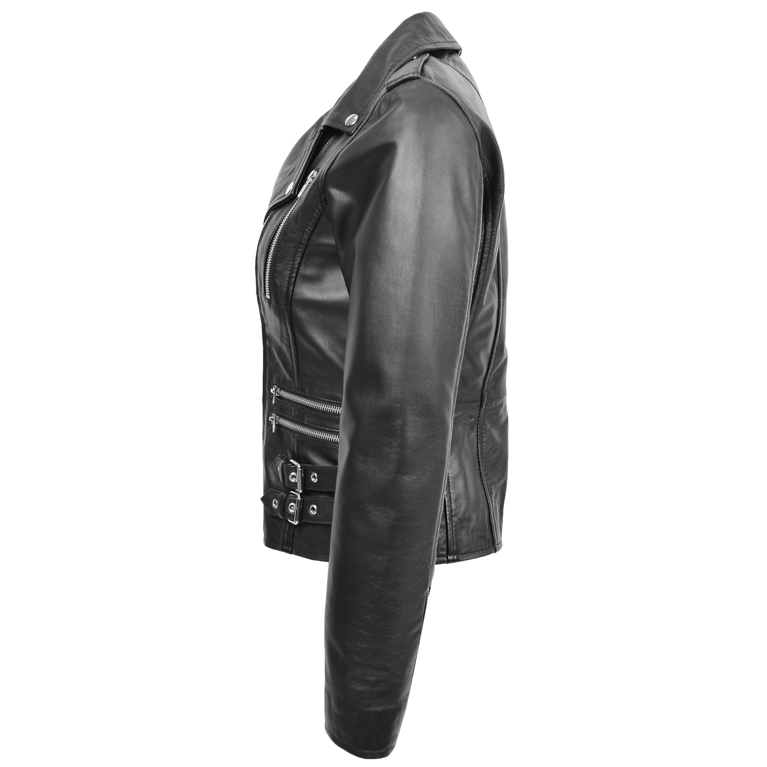 BUNERI Biker Cuir Cara Noir Cross Zip – Image 5