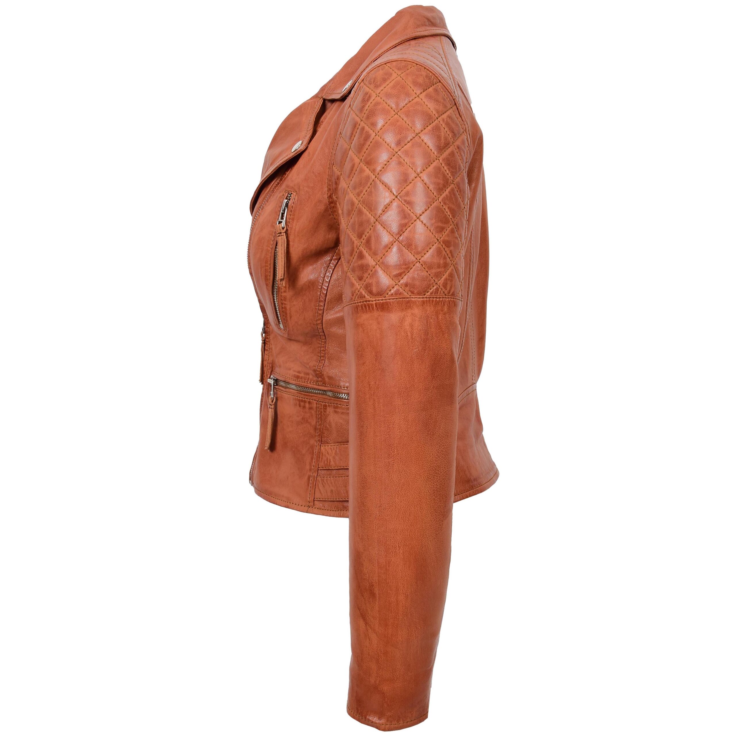 BUNERI Biker Cuir Claudia Cognac Cross Zip – Image 5