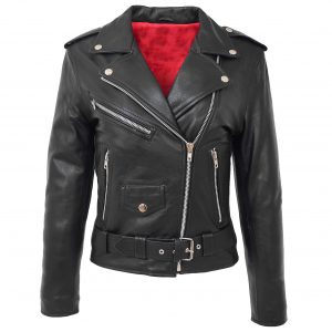 BUNERI Biker Cuir Holly Noire Style Brando