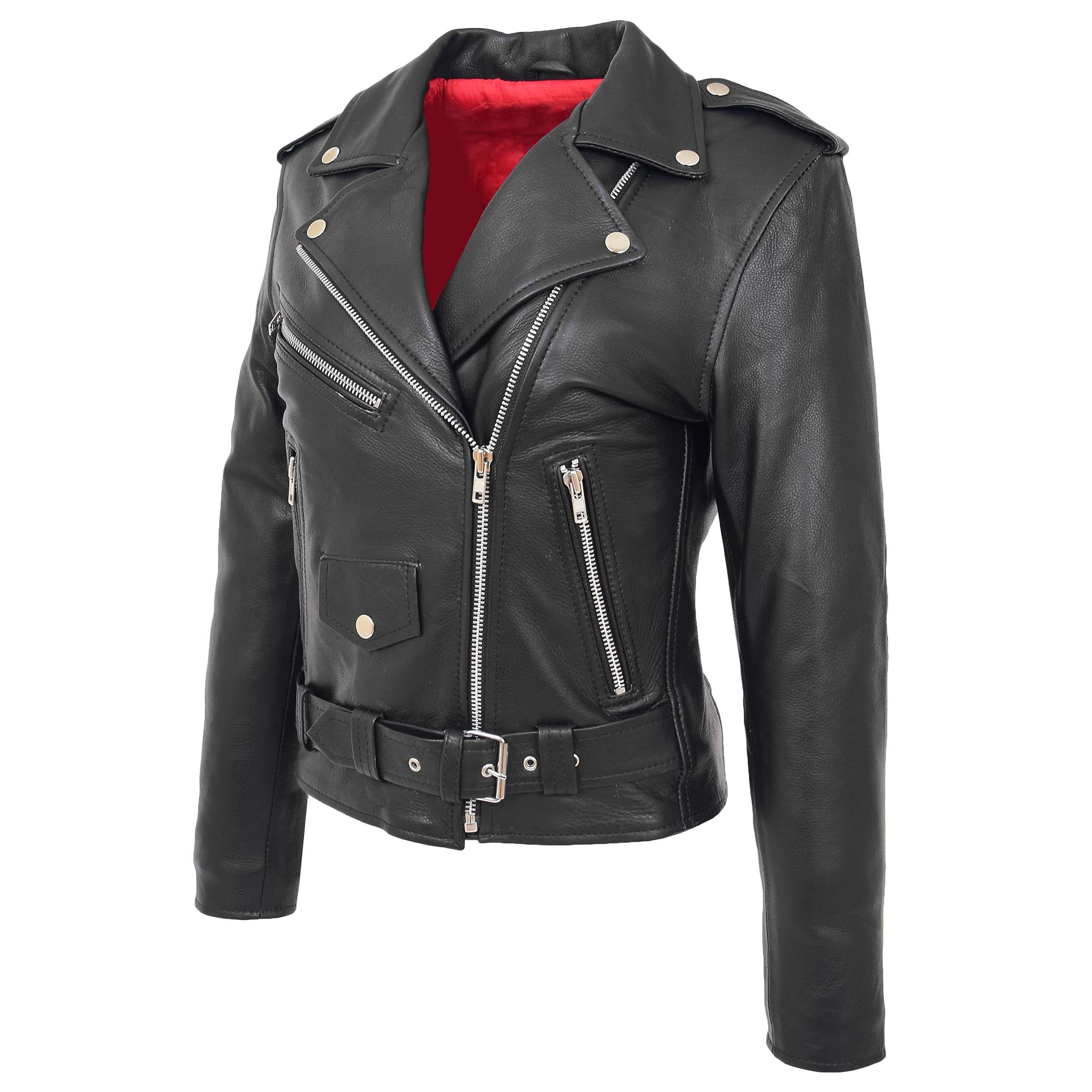 BUNERI Biker Cuir Holly Noire Style Brando – Image 4