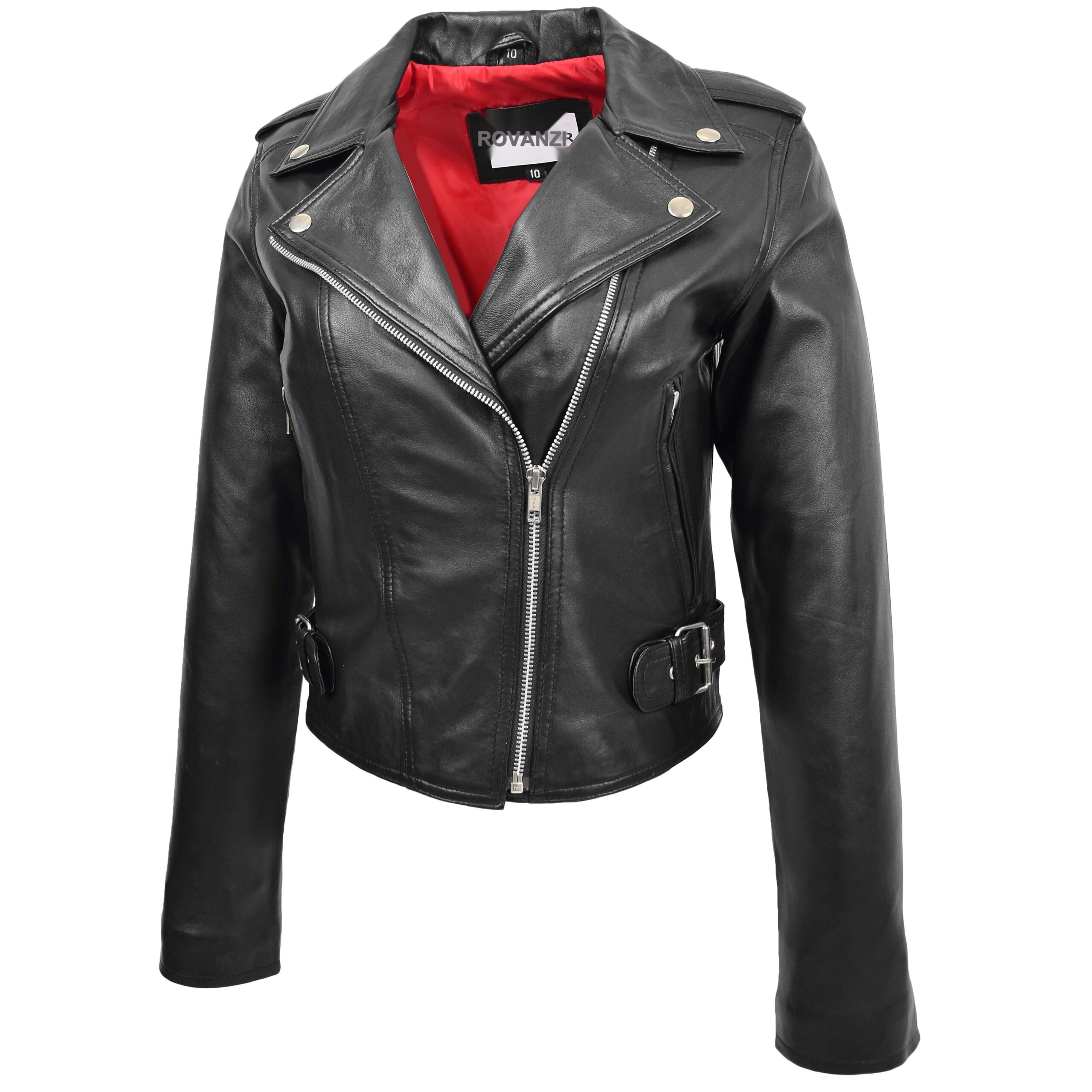 BUNERI Biker Cuir Emma Noire Zip Croisé – Image 4
