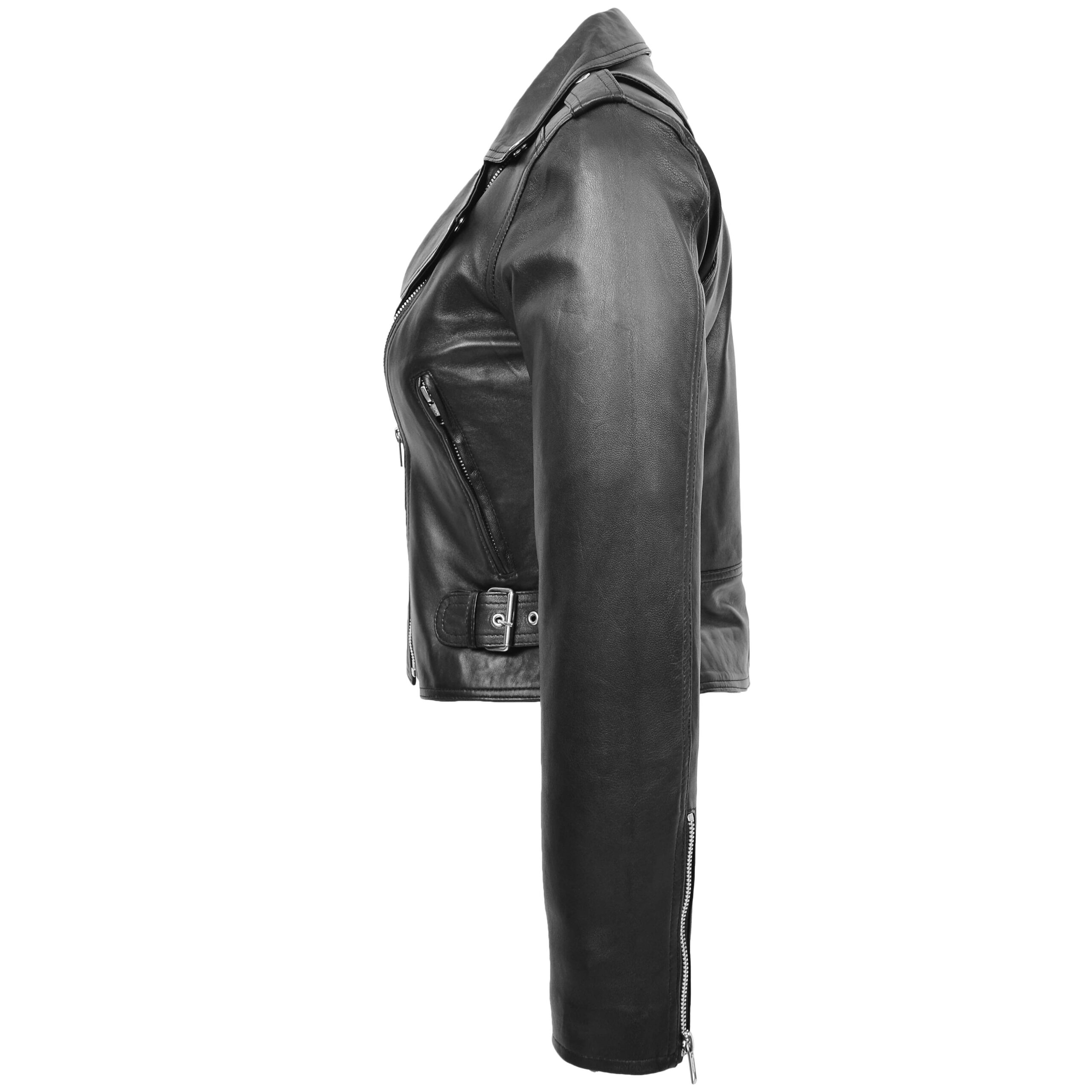 BUNERI Biker Cuir Emma Noire Zip Croisé – Image 5