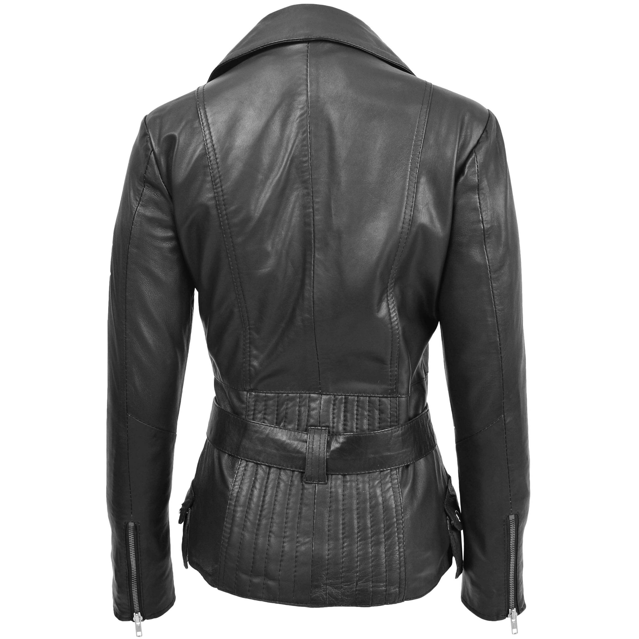 BUNERI Biker Celia Noire en Cuir Longueur Hanche – Image 2