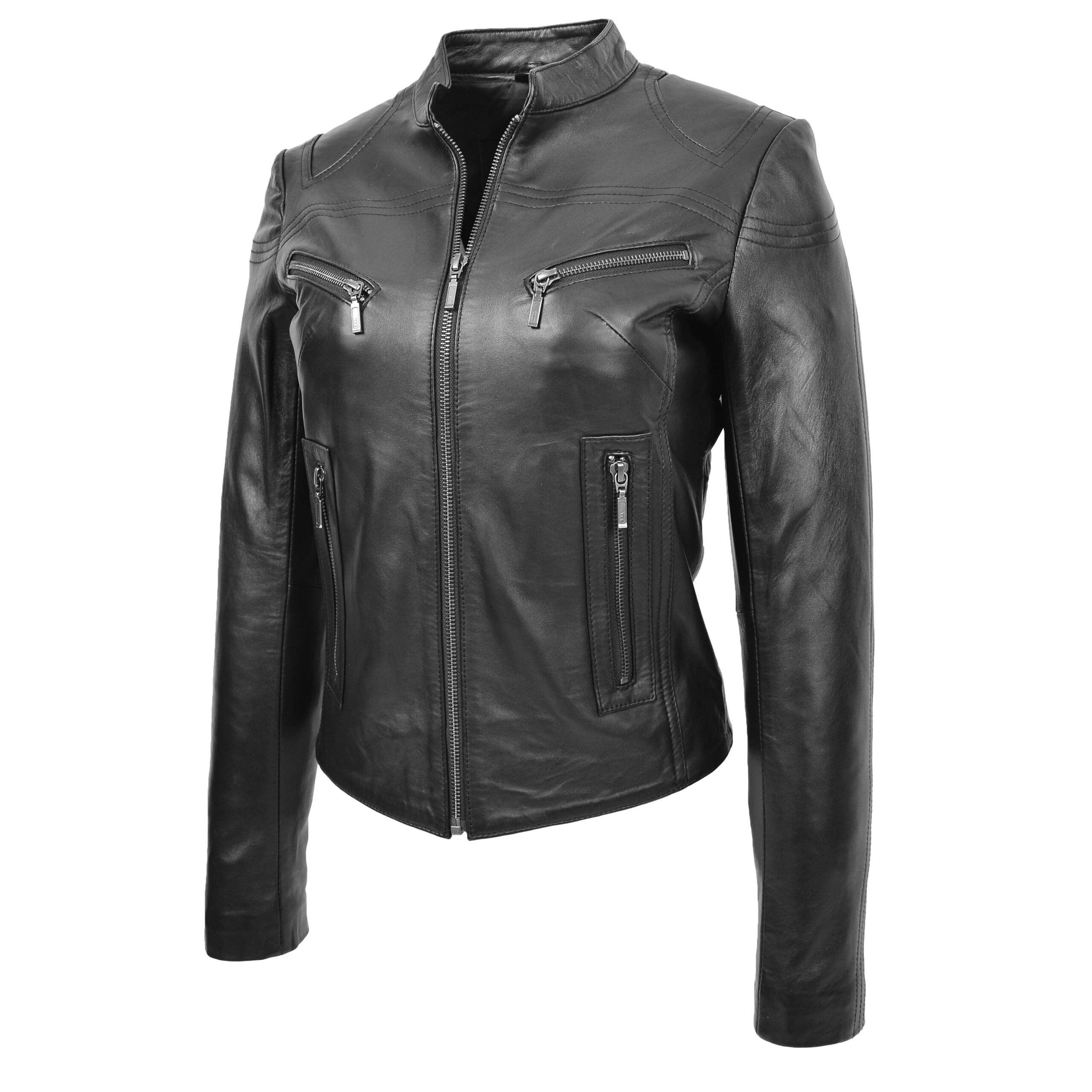 BUNERI Cuir Becky Noire Col Montant – Image 4