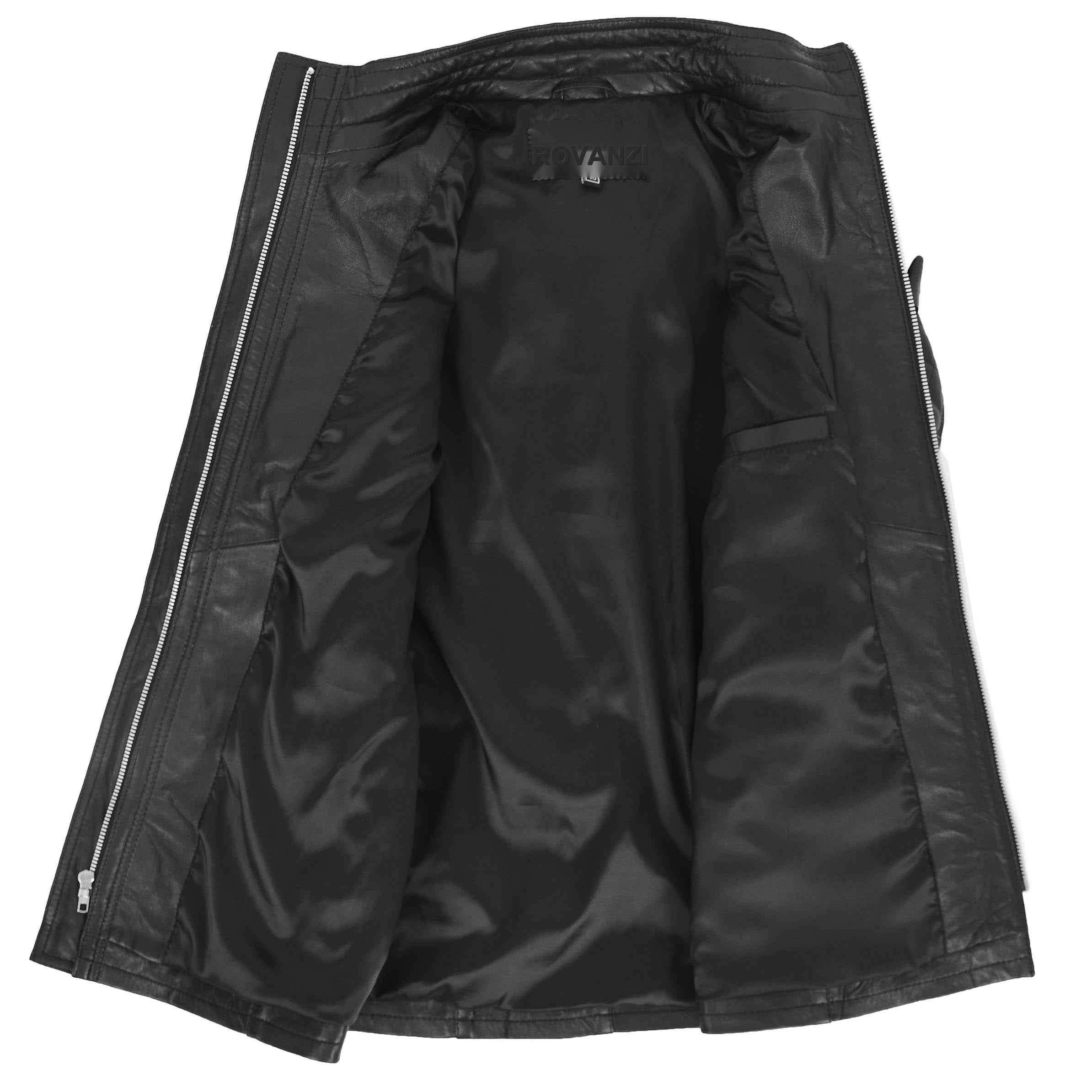 BUNERI Manteau en Cuir Style Duffle Original pour Femme Noir – Image 6