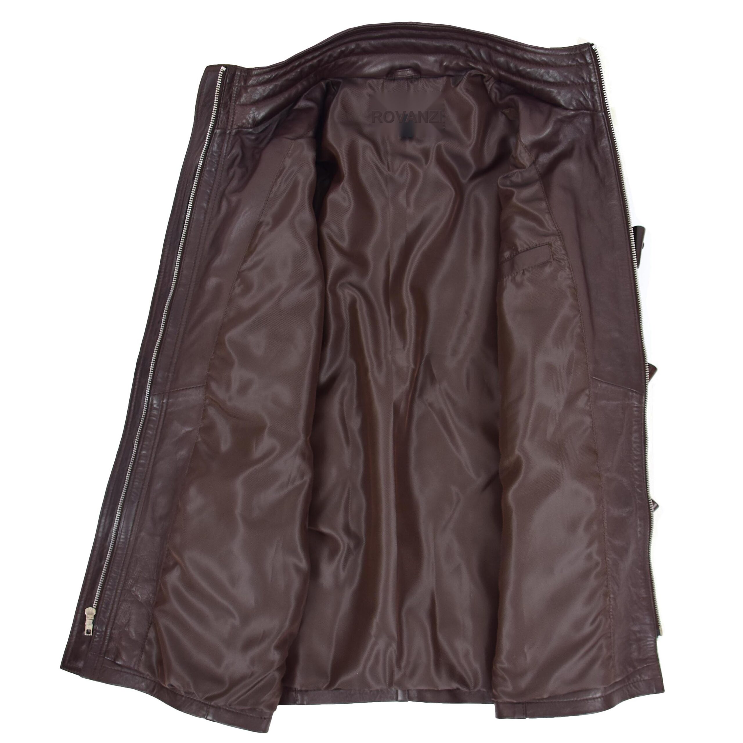 BUNERI Manteau Style Duffle en Cuir Marron pour Femme – Image 6
