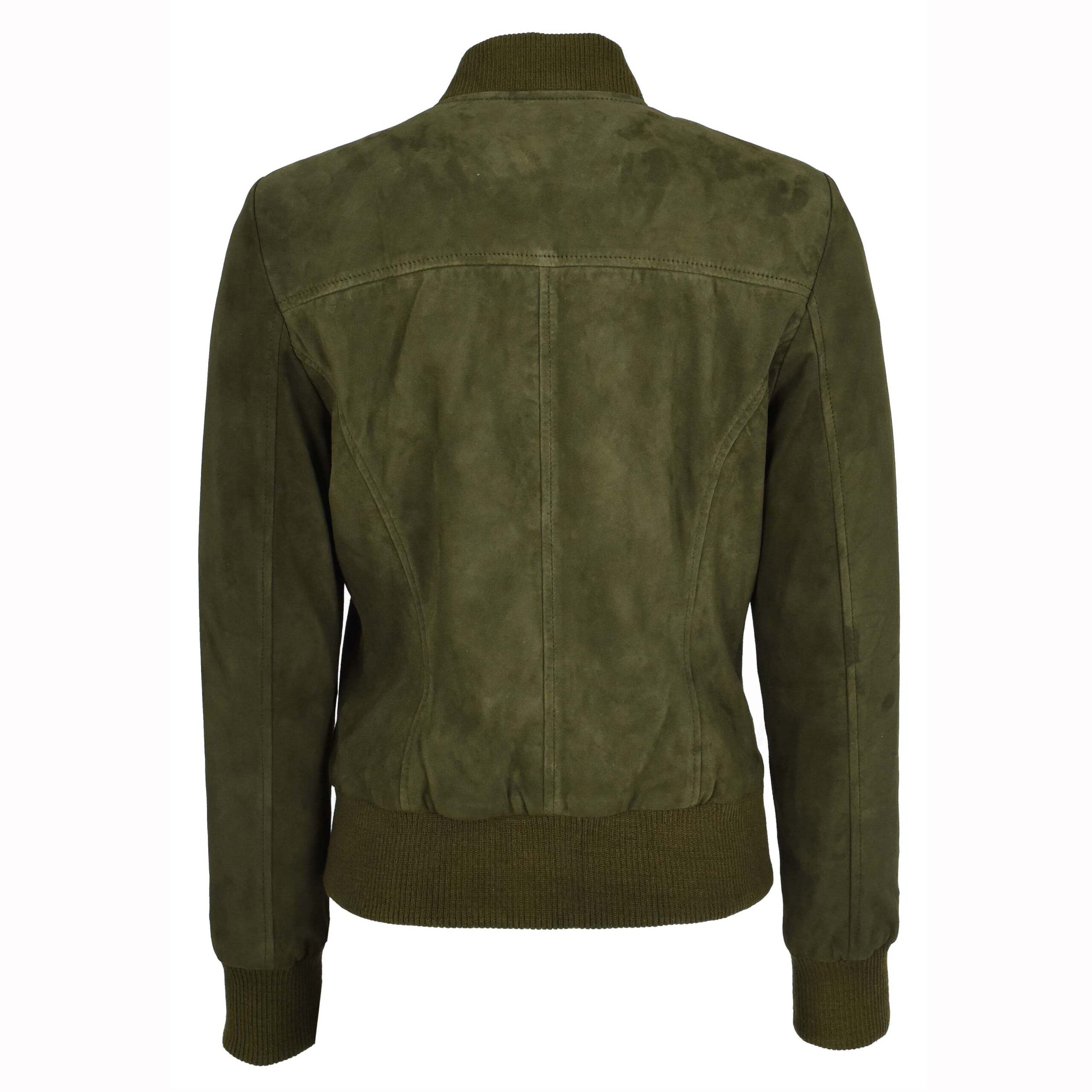 BUNERI Blouson Bomber MA-1 en Suède de Chèvre Vert Kaki pour Femme – Image 2