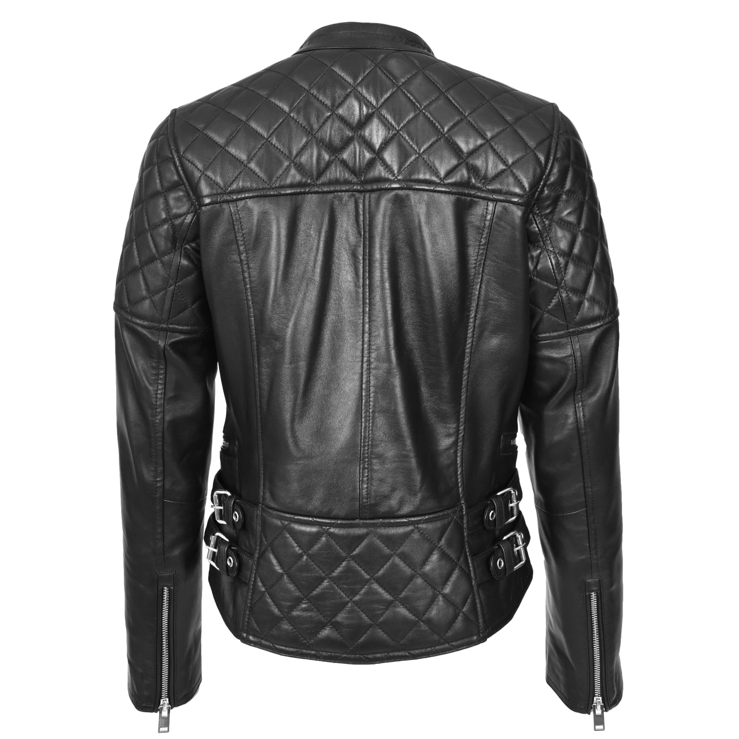 BUNERI Biker Cuir Molly Noire Zip Croisé Classique – Image 2