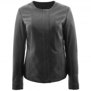 BUNERI Cuir Moreno Noire Sans Col