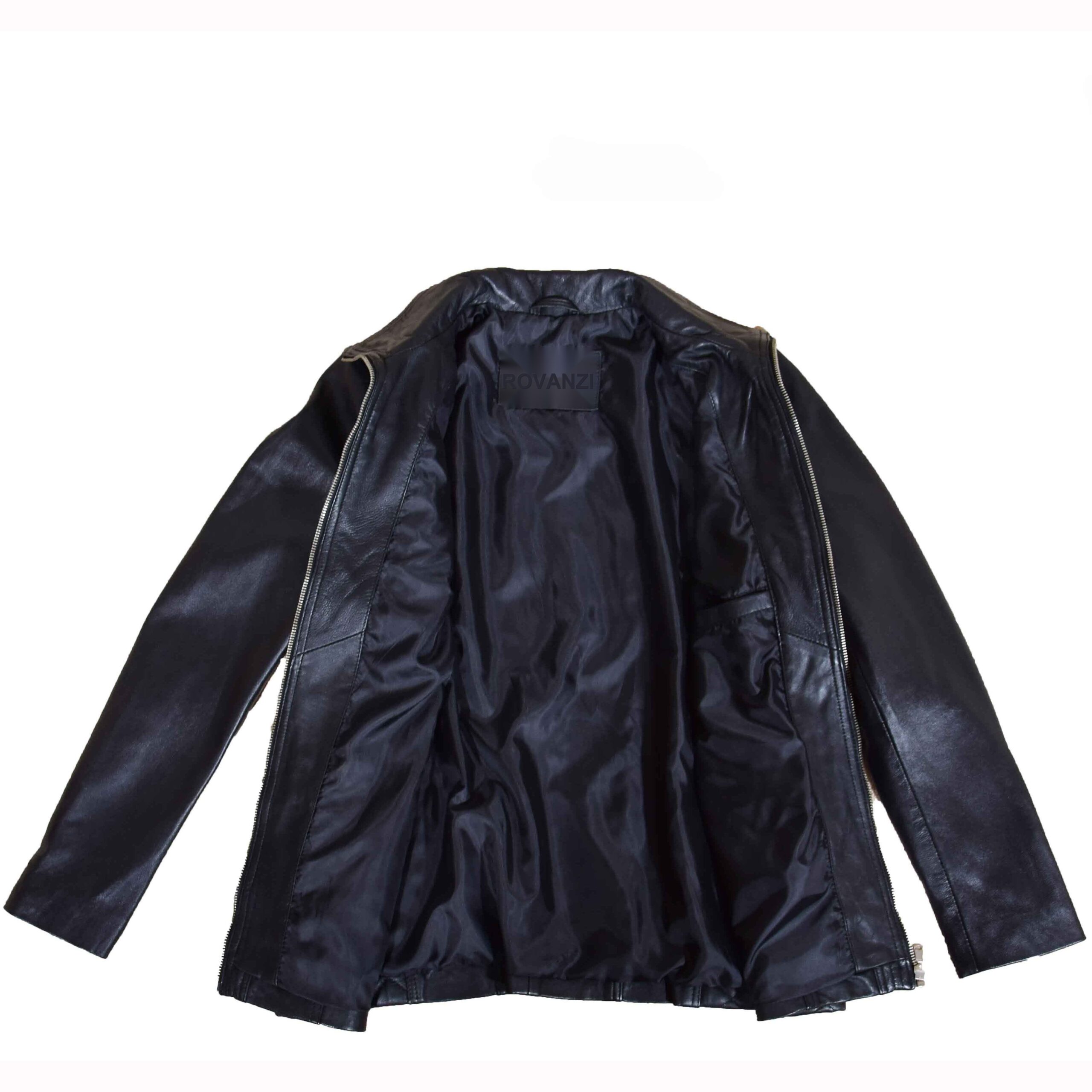 BUNERI Veste en Vrai Cuir Zip Matelassee pour Femme Noir – Image 6