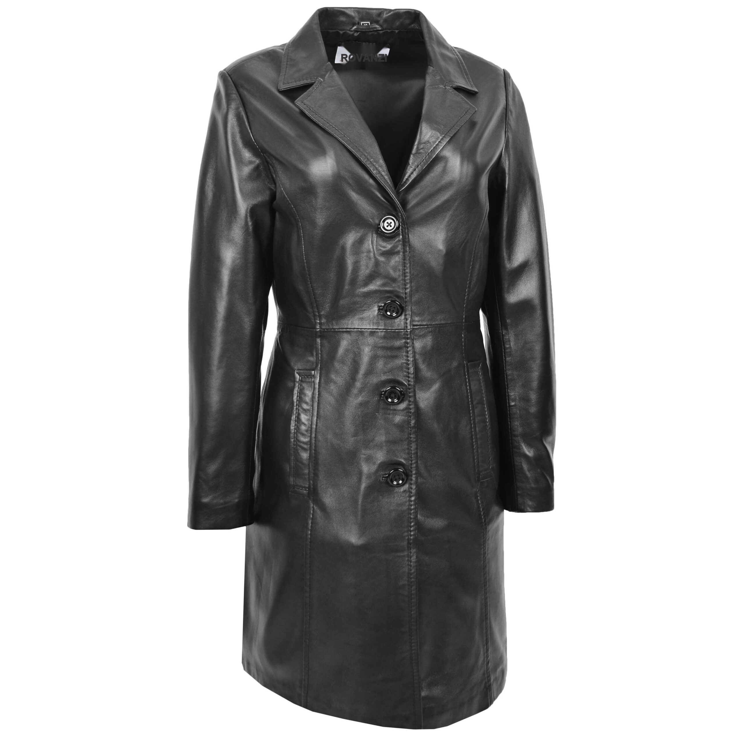 BUNERI Mac Riley Noir en Cuir Véritable Longueur 3/4 Classique – Image 3