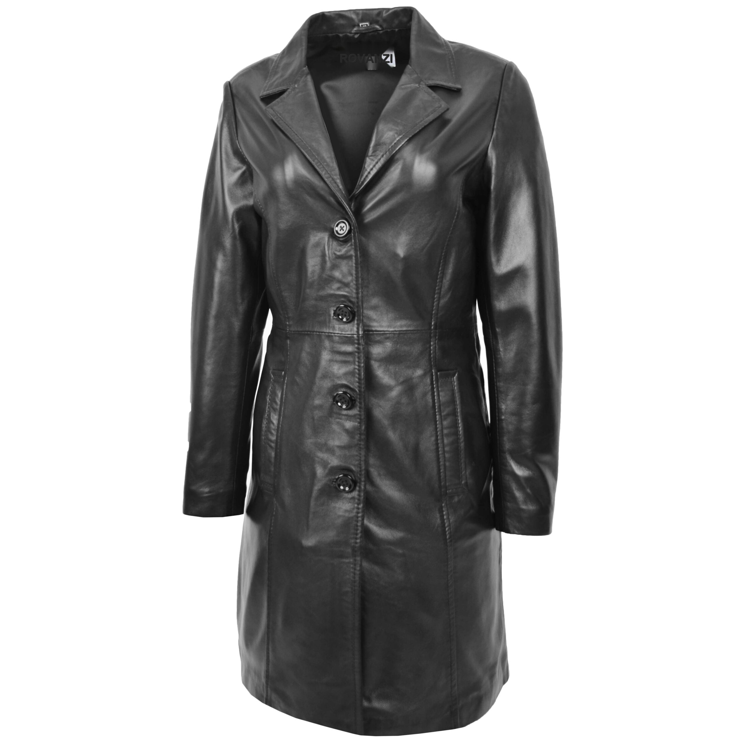 BUNERI Mac Riley Noir en Cuir Véritable Longueur 3/4 Classique – Image 4