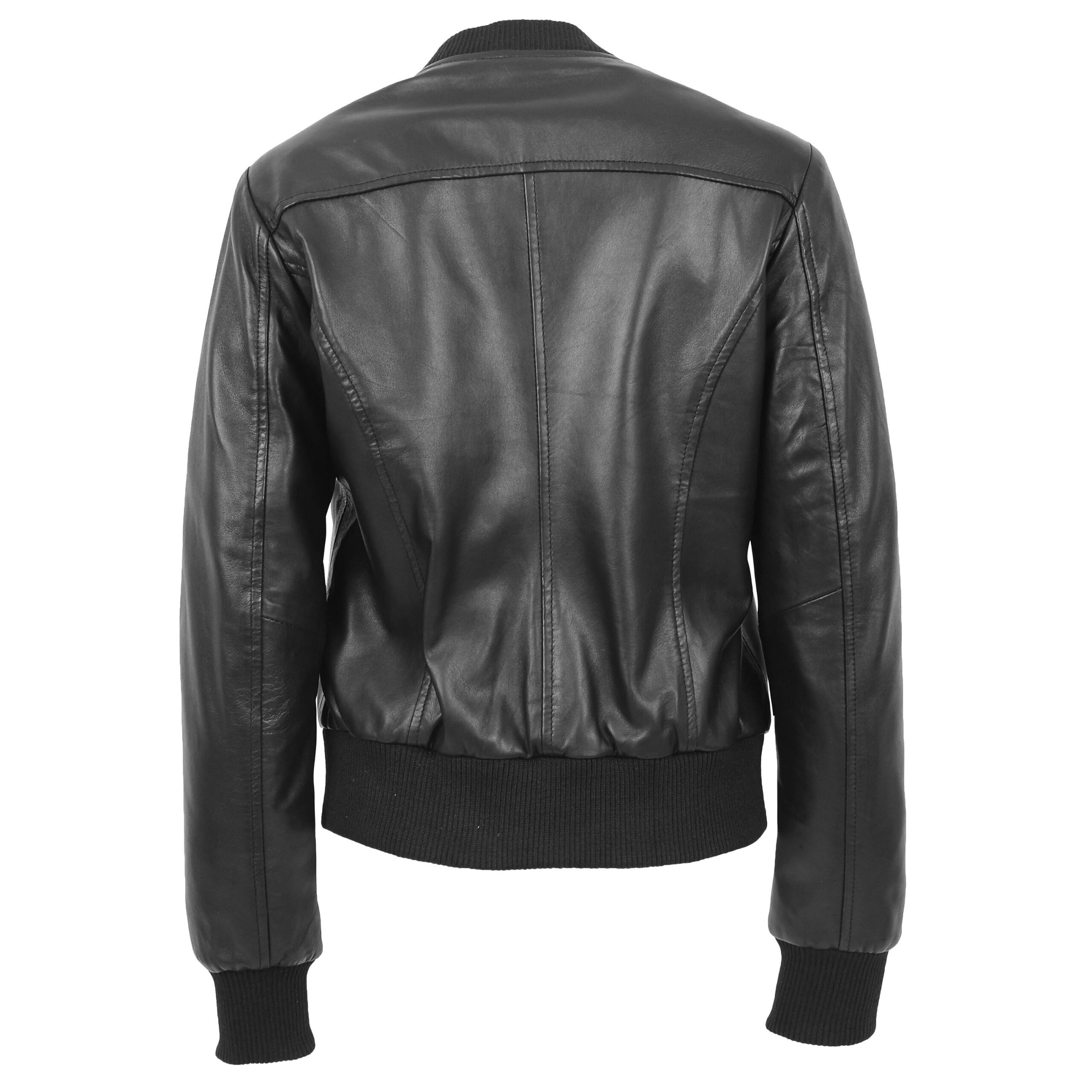 BUNERI Cuir Faye Noir Varsity Bomber – Image 2