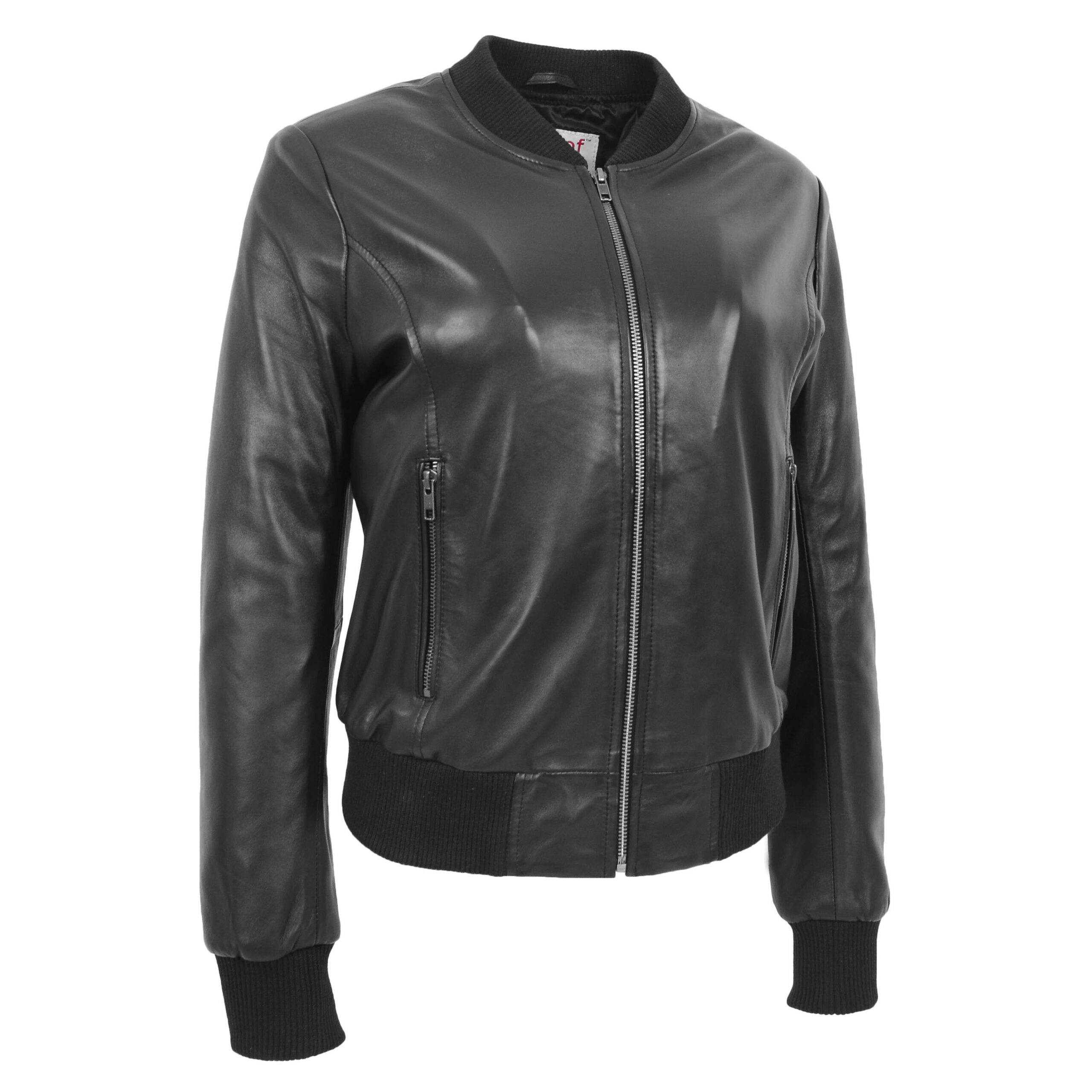 BUNERI Cuir Faye Noir Varsity Bomber – Image 6