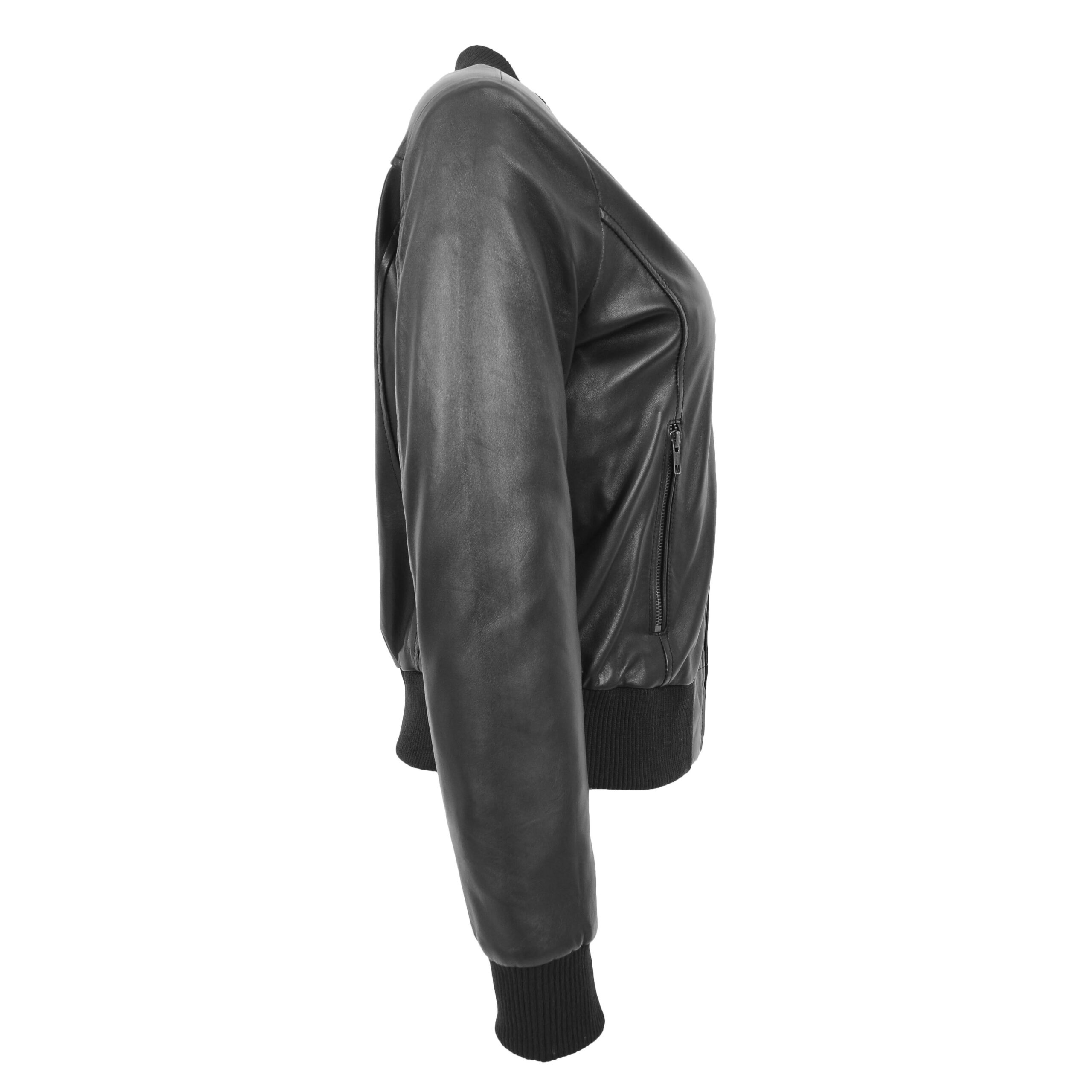 BUNERI Cuir Faye Noir Varsity Bomber – Image 5