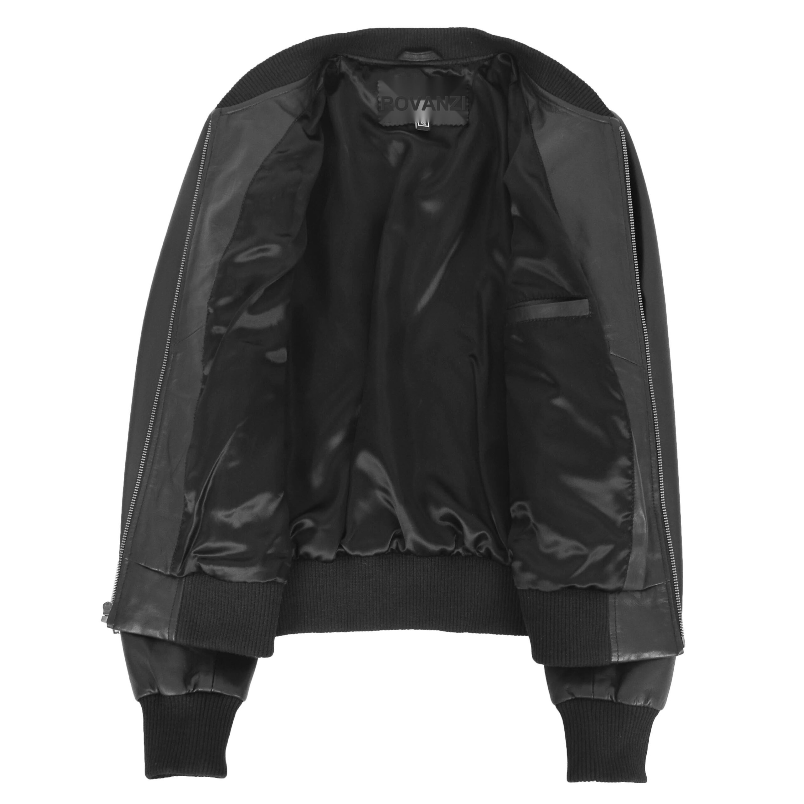 BUNERI Cuir Faye Noir Varsity Bomber – Image 3