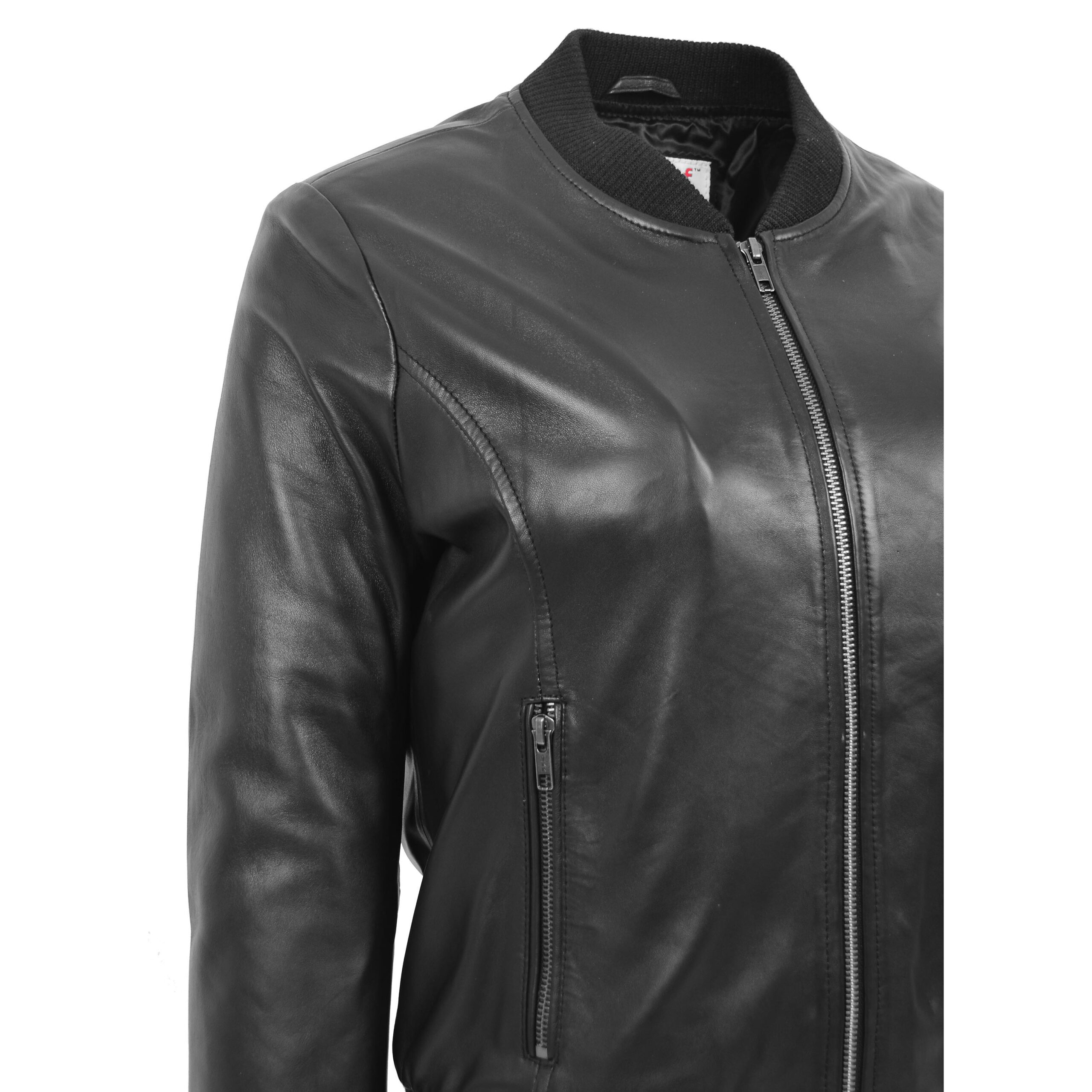 BUNERI Cuir Faye Noir Varsity Bomber – Image 4