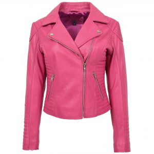 BUNERI Biker Cuir Souple Anna Rose Cross Zip