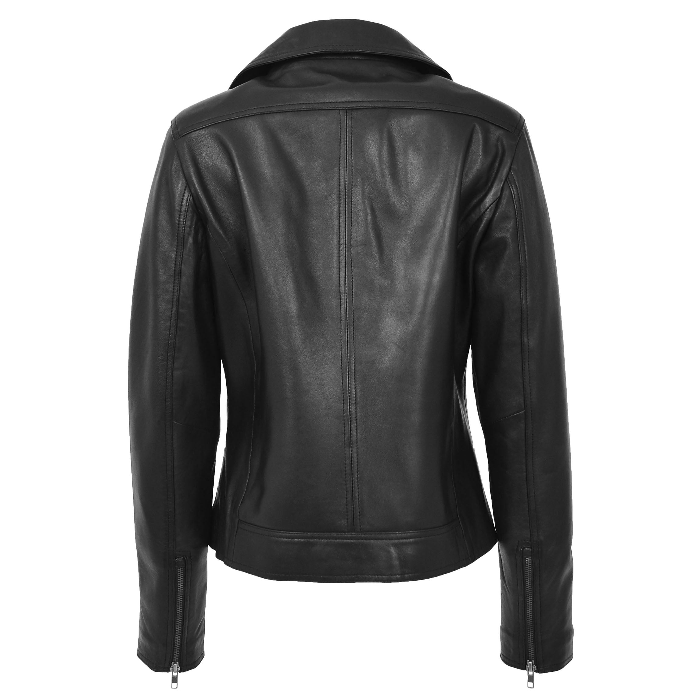 BUNERI Biker Cuir Lola Noire Souple Zip Croisé – Image 2