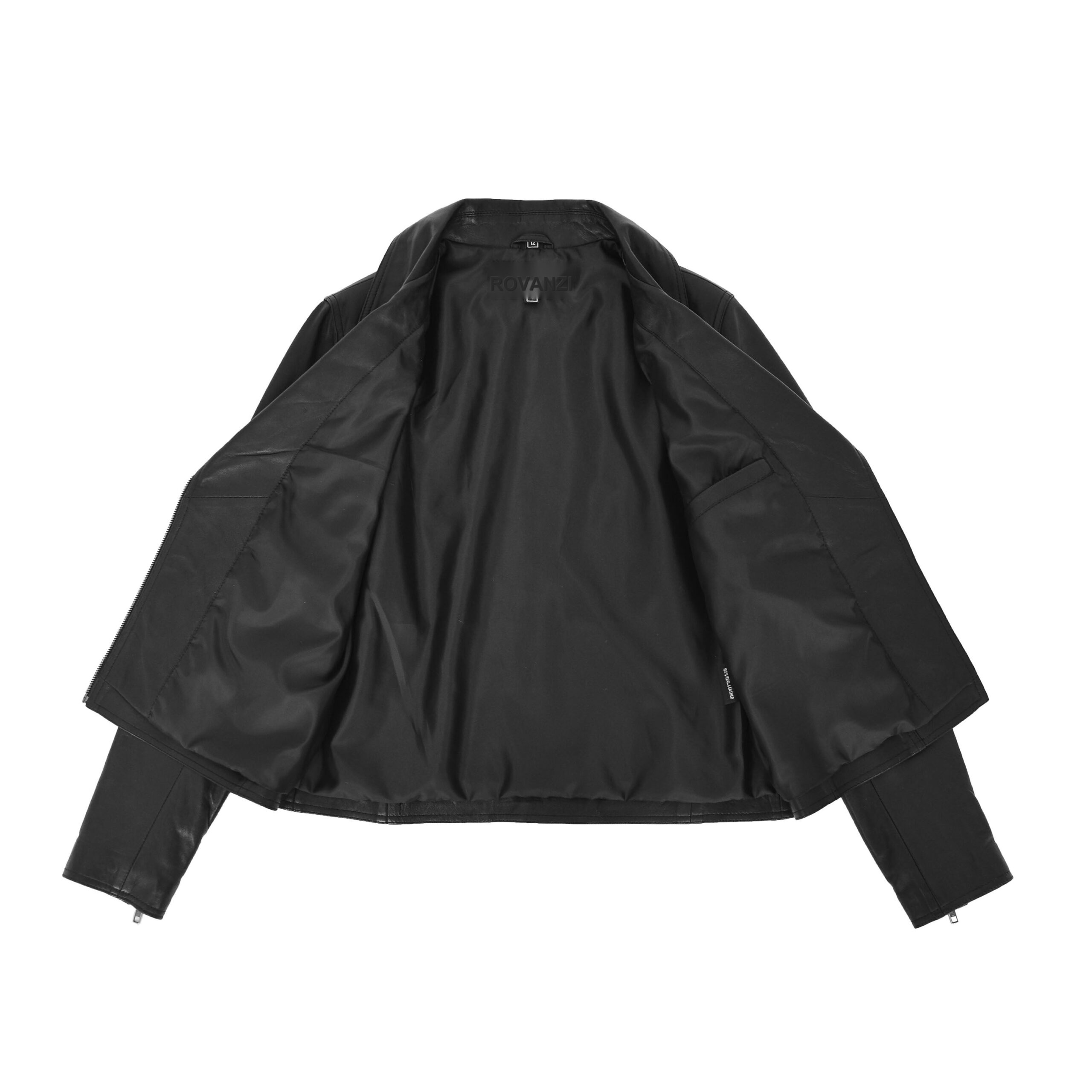 BUNERI Biker Cuir Lola Noire Souple Zip Croisé – Image 7