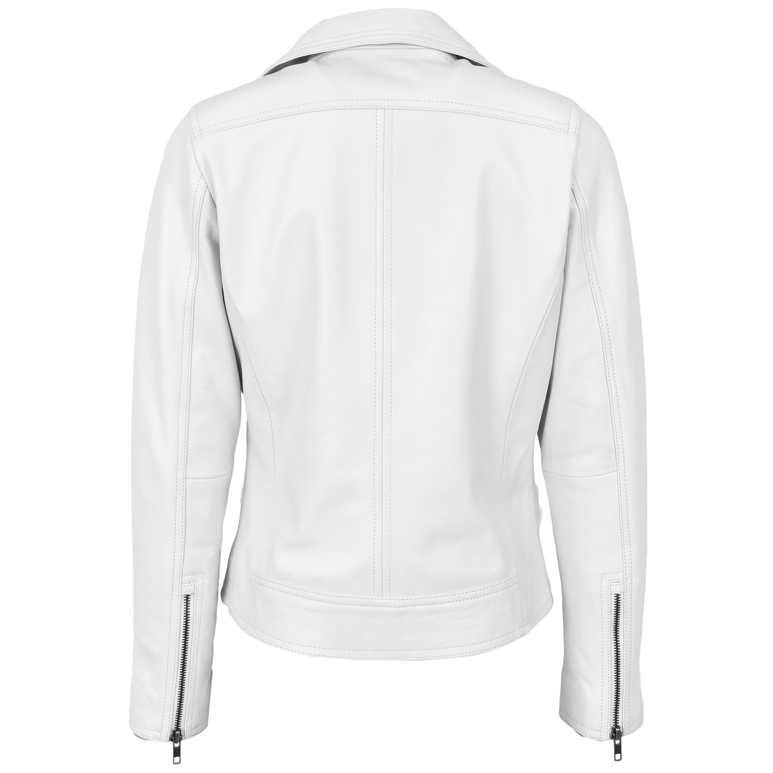 BUNERI Biker Cuir Souple Lola Blanche Cross Zip Femme – Image 7