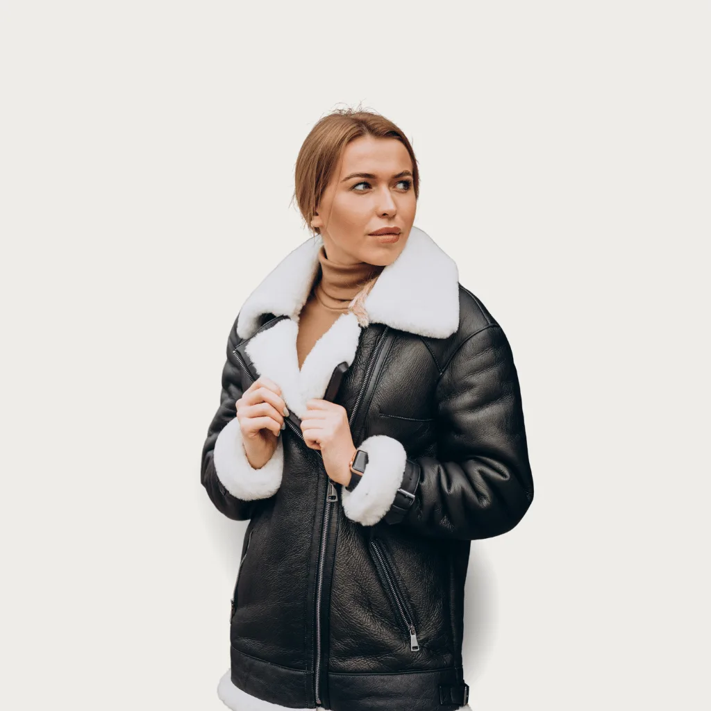 Blouson aviateur en cuir pour femme Buneri