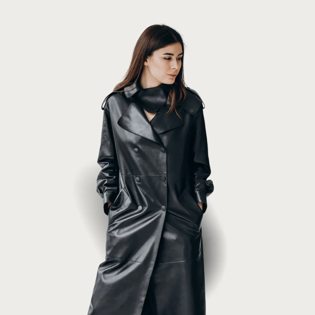 Manteaux longs en cuir véritable Buneri